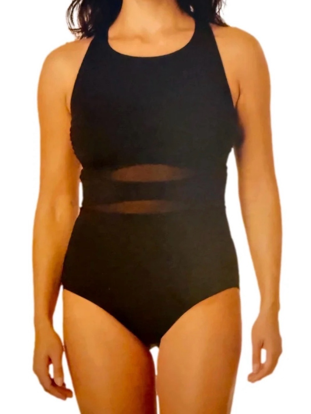 Lands End Swimsuit, Full Bottom Coverage, Removable Cups, Halter, Swimwear Botto